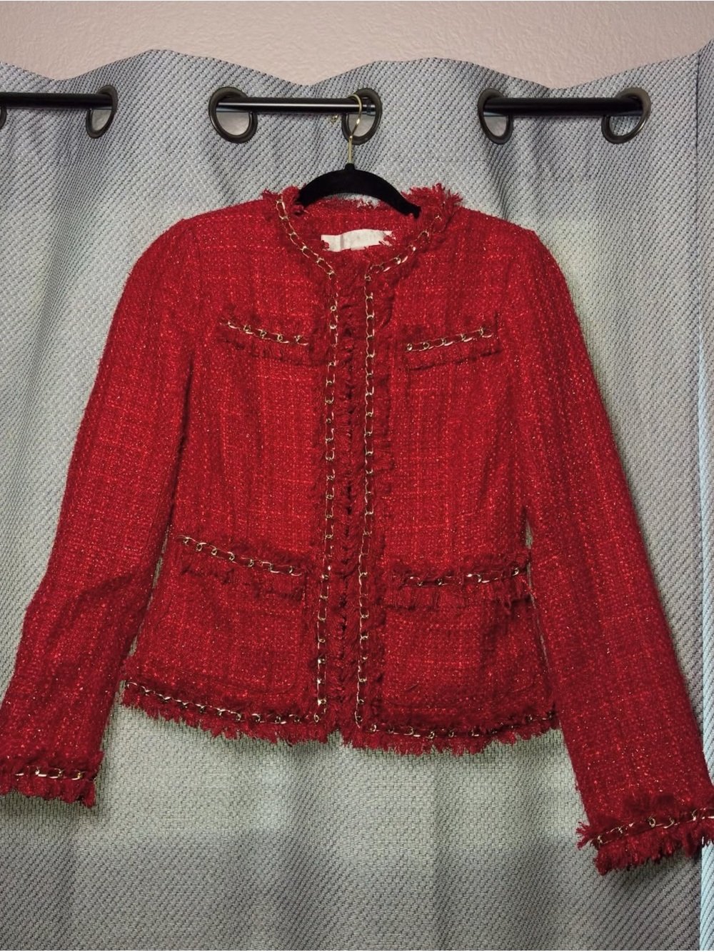 Boston Proper Red Tweed Jacket